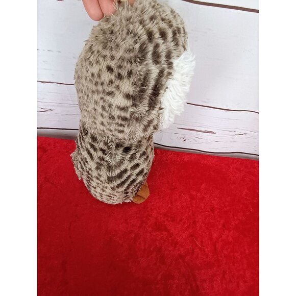 Gamble Pleasures Stuffed Plush Owl Toy 10" Soft Fluffy White & Brown - Picture 4 of 6